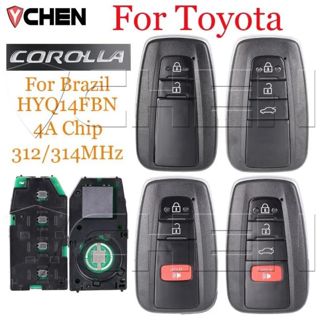 トヨタ カローラ 231451-2000 用 リモコン スマートキー 2/3/4ボタン HYQ14FBN 4Aチップ 312/314MHz ブラジル仕様 2019 2020 2021 2022 年式 輸入品 6,034円