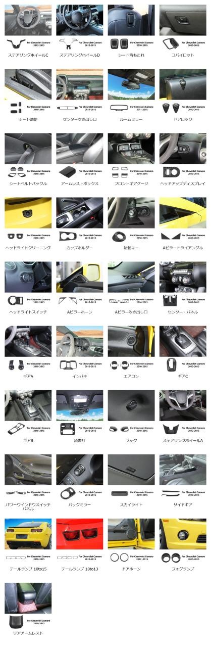 BAWA ABSカーボンファイバー調 シボレーカマロ 2010-2015 内装トリムカバー アクセサリー 輸入品_1