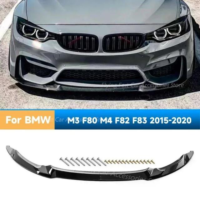CSスタイル フロントバンパーリップ スプリッター ディフューザー スポイラー BMW M3 F80 M4 F82 F83 2015-2020 用 カーバンパーガード アンダーガード 輸入品