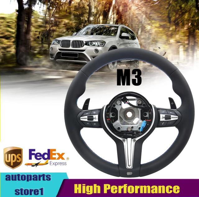 BMW F20 F21 F22 F23 F32 F06 F12 F01 F02 F30 F31 F34 F10 F11 F07 1・3・5・7シリーズ用 レーシングステアリングホイール レザー 輸入品