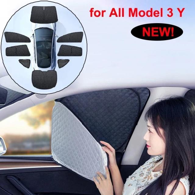 テスラ 新型モデル3/Y 2025・用 プライバシーサンシェード フロントサイドウィンドウ＆フロントガラス 日よけ アウトドアキャンプ対応 輸入品