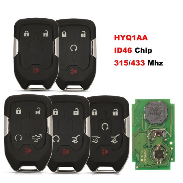 ジンユーチン リモートカークー シボレー タホー シルバラード サバーバン GMC シエラ アカディア テレイン ユーコン HYQ1AA ID46 315/433MHz 対応 輸入品_9