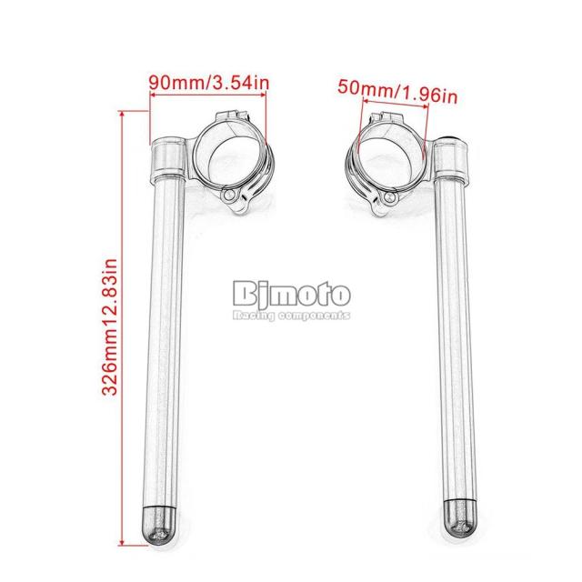 55mm CNCクリップオンフォークハンドルバー 22mm 7/8インチ モーターサイクルハンドルバークリップオン レーシング調整可能 BMW ホンダ ヤマハ 対応 輸入品