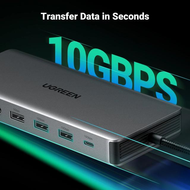 UGREEN USB C ドッキングステーション 13 in 1 4K トリプルディスプレイ デュアルHDMI 10Gbps USB C HUB 100W PD SD/TF 対応 MacBook Pro Air Dell XPS 輸入品_5