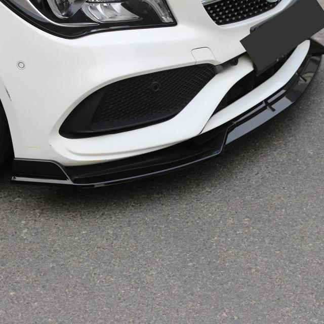 光沢ブラック / カーボン フロントプロテクター バンパーリップ チューニングパーツ メルセデス・ベンツ CLAクラス C117 CLA200 CLA260 CLA45 AMG 2013-2016 輸入品