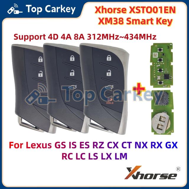Xhorse XSTO01EN VVDI TOY.T XM38 ユニバーサルスマートキー 4D 4A 8Aチップ対応 レクサス GS IS ES RZ CX CT NX RX GX RC LC LS LX LM用 輸入品