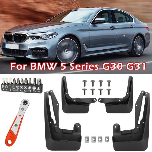 BMW 5シリーズ G30 G31 2017-2023 用 フロント＆リア マッドフラップ スプラッシュガード フェンダーフレア 輸入品