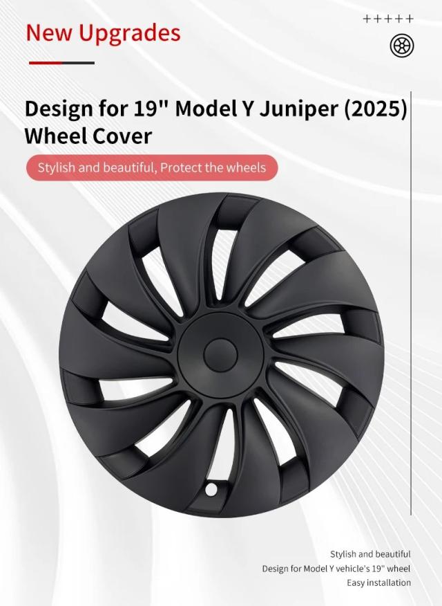 新型モデルY 2025ジュニパー 19インチ タービンテクスチャー スタイル ハブキャップ ホイールカバー アクセサリー テスラ用 4個セット 輸入品_9