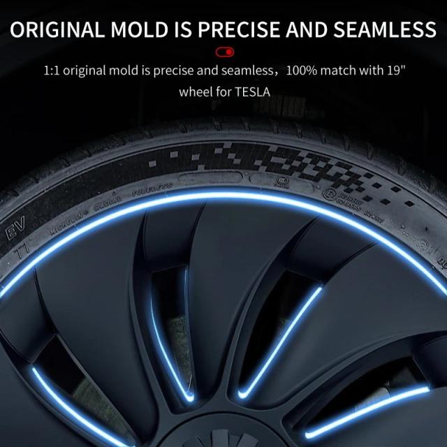 新型モデルY 2025ジュニパー 19インチ タービンテクスチャー スタイル ハブキャップ ホイールカバー アクセサリー テスラ用 4個セット 輸入品_6