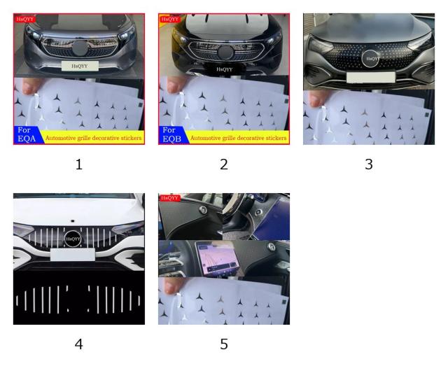 メルセデスベンツ EQA・EQB・EQEクラス用 カーステンレスグリル 装飾 スターライト シーキン メッシュ トリム チューニングパーツ 輸入品_1