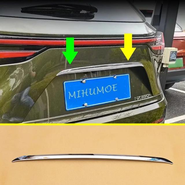 ステンレス鋼製 リアトランクドアリッド テールゲートストリップ 外装デコレーショントリム 2022-2024 レクサス NX250 350h 450h+ 専用 輸入品