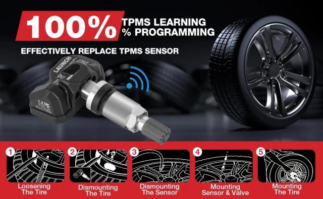 LAUNCH X431 TSENSOR-05 TPMSセンサー 315MHz/433MHz デュアル周波数 スクリューイン式 角度調整可能 メタルバルブ 純正交換センサー 輸入品_13
