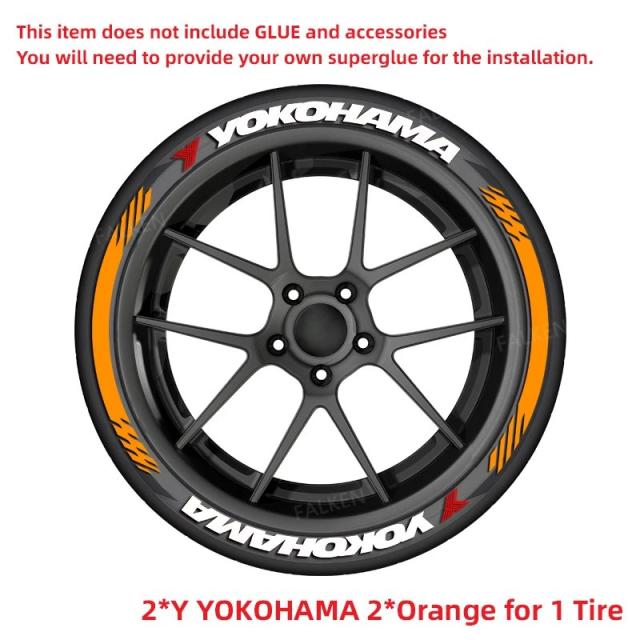 2/8個セット フォルケン 防水タイヤホイールステッカー - ヨコハマ 3D ユニバーサル オートバイ自動車デカール - 耐久性抜群 カースタイリングラベル 輸入品_14