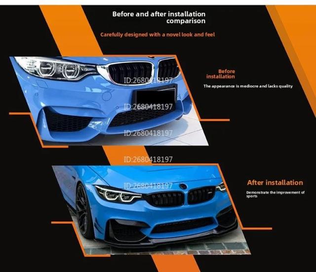 BMW 3シリーズ M3 F80・F81／4シリーズ M4 F82・F83（2015-）用 フロントリップ（フロントシャベル） 改造パーツ 輸入品_9