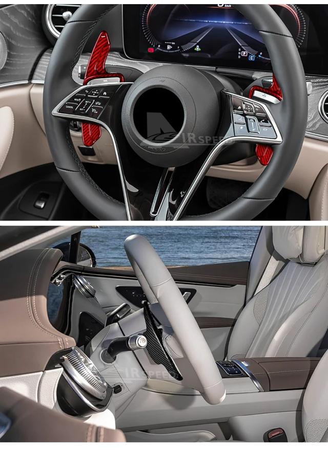 カーボンファイバー製 ステアリングホイール パドルシフト メルセデス・？ンツ C/E/Sクラス W206 フェイスリフト W213/S213/C238/A238 W223 EQS EQE 対応 輸入品_15