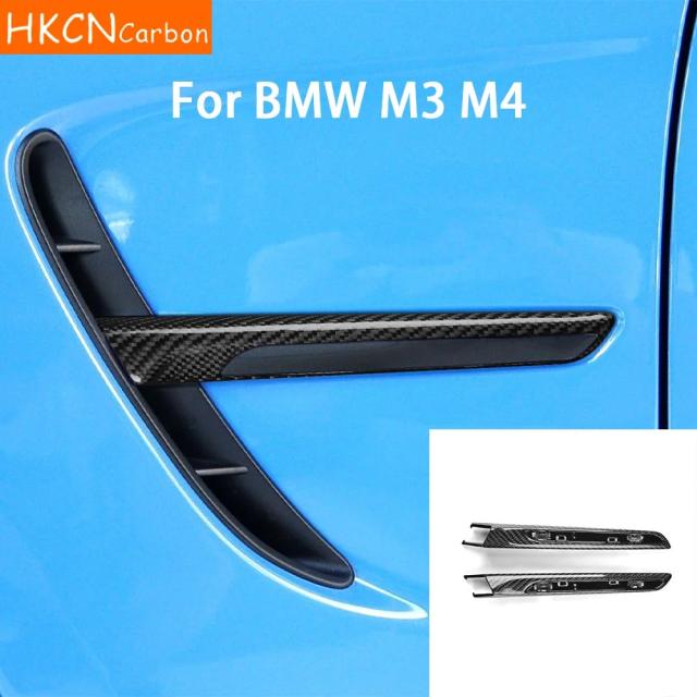 BMW M3 M4 F80 F82 F83（2015-）用 リアルカーボンファイバー ドアサイドフェンダーベントカバートリム 内装デコレーション カーパーツ 輸入品