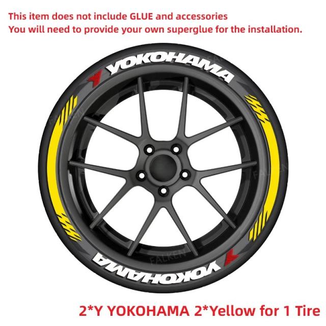 2/8個セット フォルケン 防水タイヤホイールステッカー - ヨコハマ 3D ユニバーサル オートバイ自動車デカール - 耐久性抜群 カースタイリングラベル 輸入品_15