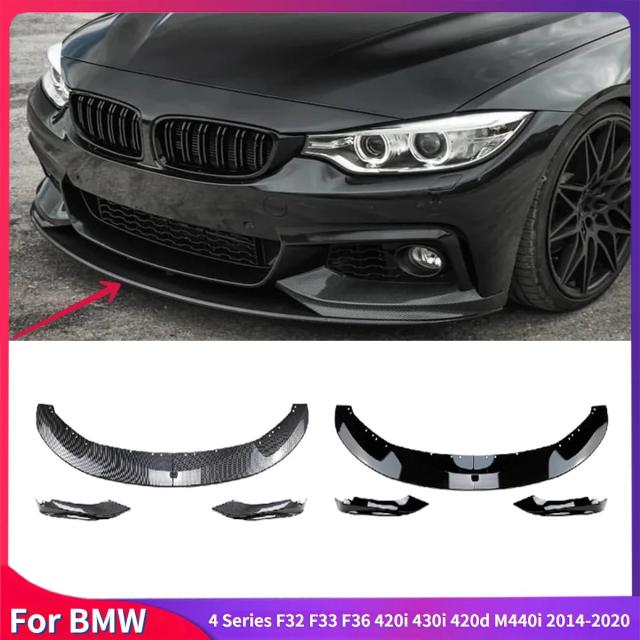 BMW 4シリーズ F32 F33 F36 専用 フロントバンパーリップ スポイラー 4点セット ABS製 (2014- 420i 430i 420d M440i 対応) 輸入品