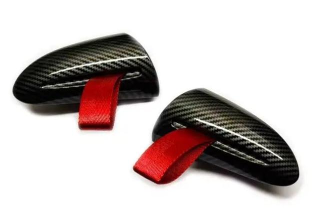 GT3RSスタイル 3カラーベルト付 光沢カーボンファイバー 内装ハンドル 交換パーツ ポルシェ 997 911 987 ケイマン＆ボクスター用 輸入品