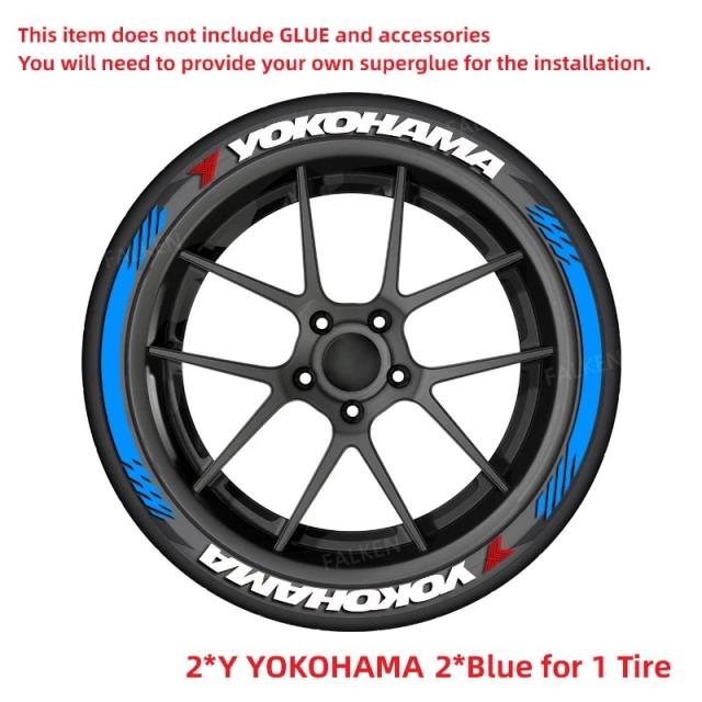 2/8個セット フォルケン 防水タイヤホイールステッカー - ヨコハマ 3D ユニバーサル オートバイ自動車デカール - 耐久性抜群 カースタイリングラベル 輸入品_16