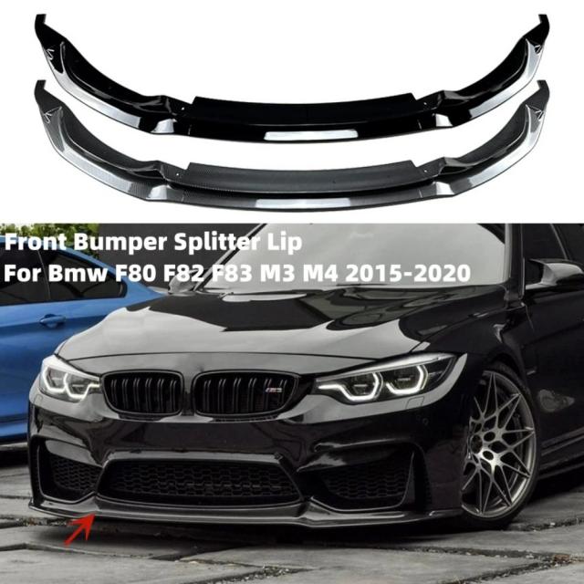 フロントバンパースプリッターリップスポイラー BMW F80 F82 F83 M3 M4用 Vスタイル 2015-2020 カーディフューザー ボディキット カバー ガード プロテクターキット 輸入品