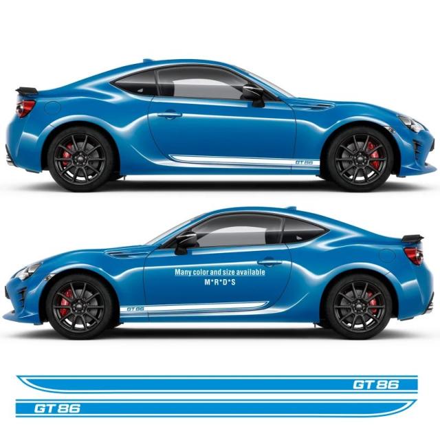 3点セット カーボンフードデカール レーシングスポーツ エンジンカバー ドアサイドストライプ スカートステッカー トヨタ 86 GT86 2012-2021 アクセサリー 輸入品