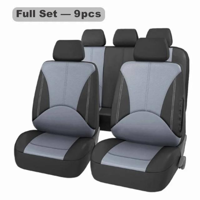 オールシーズン対応 ユニバーサル 9ピース PUレザー カートシートカバー 輸入品_5