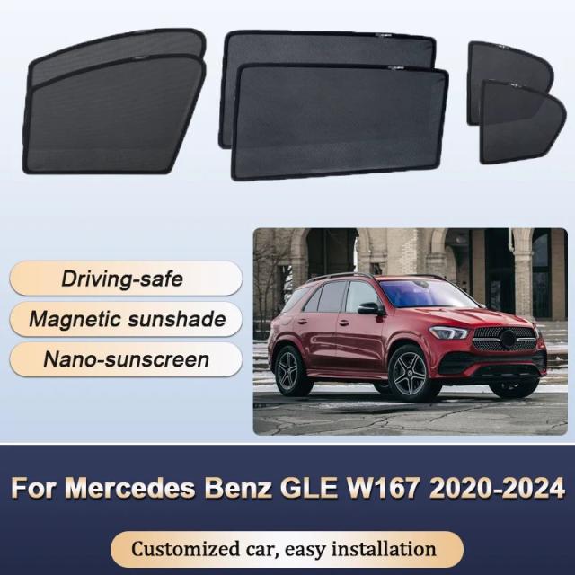 メルセデス・ベンツ GLE W167（2020-）用 サンシェード 遮熱 遮光 プライバシーカーテン マグネット式 窓用アクセサリー 輸入品