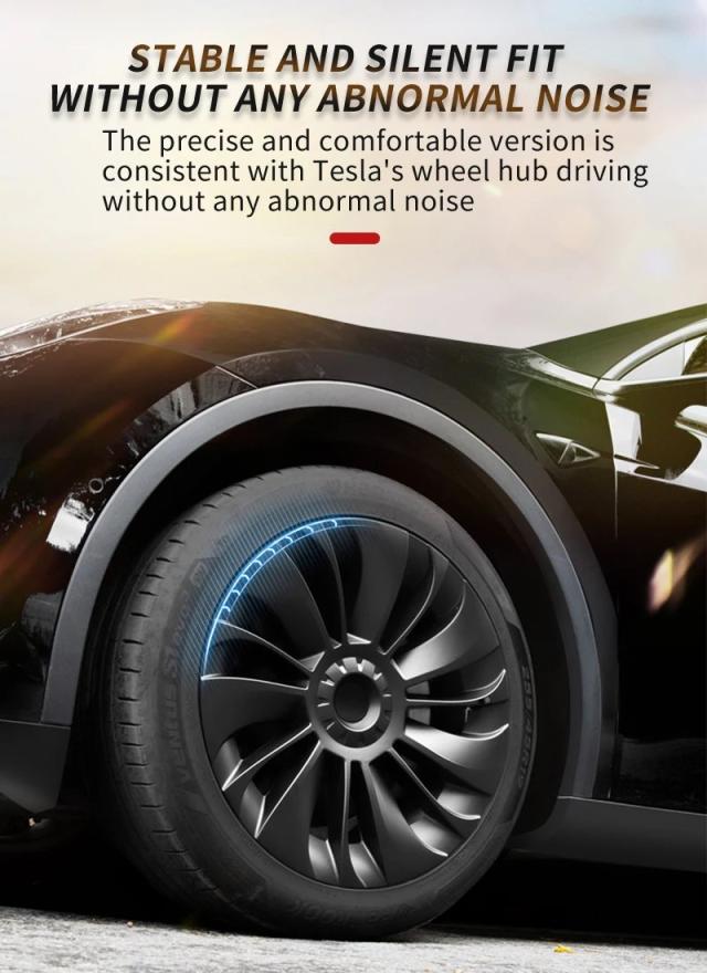 4個セット ハブキャップ 車用 交換用ホイールキャップ 19インチ フルカバータイプ アクセサリー Tesla Model Y 2023 2024 専用 輸入品
