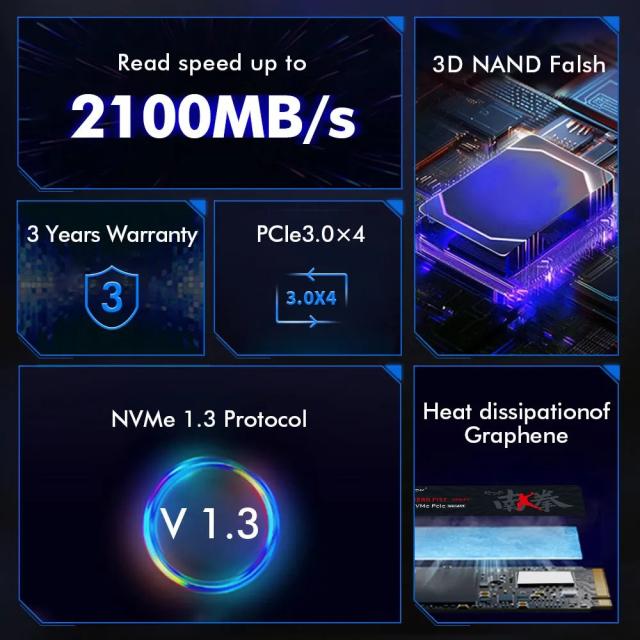 HUADISK SSD NVMe M.2 PCIe Gen3 内蔵ハードドライブ 128GB 256GB 512GB 1TB ノートパソコン デスクトップPC 用 輸入品_3