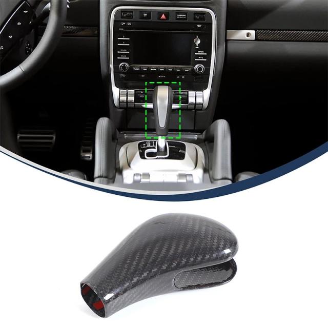 本物カーボンファイバー 車 ギアノブカバー トリム センターコンソール内装品 ポルシェ カイエン 2004-2009年 専用 輸入品