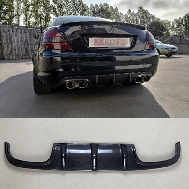 ベンツ SLKクラス R171 R172専用 (AMGバージョンのみ) カーボンファイバー リアバンパーリップスポイラー ディフューザーカバー 2005- 輸入品