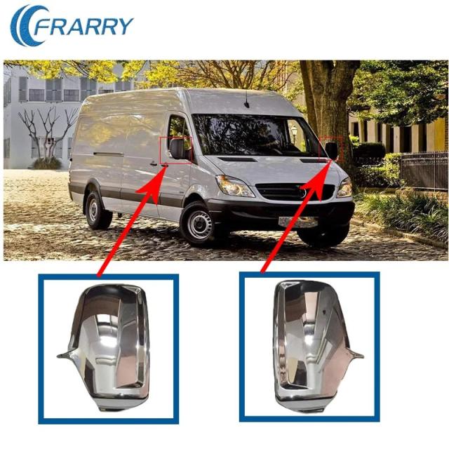 フラリー - メルセデス・スプリンター / VW クラフター 2006-用 ドアウィングミラーカバー クローム ステイックオン インポート品