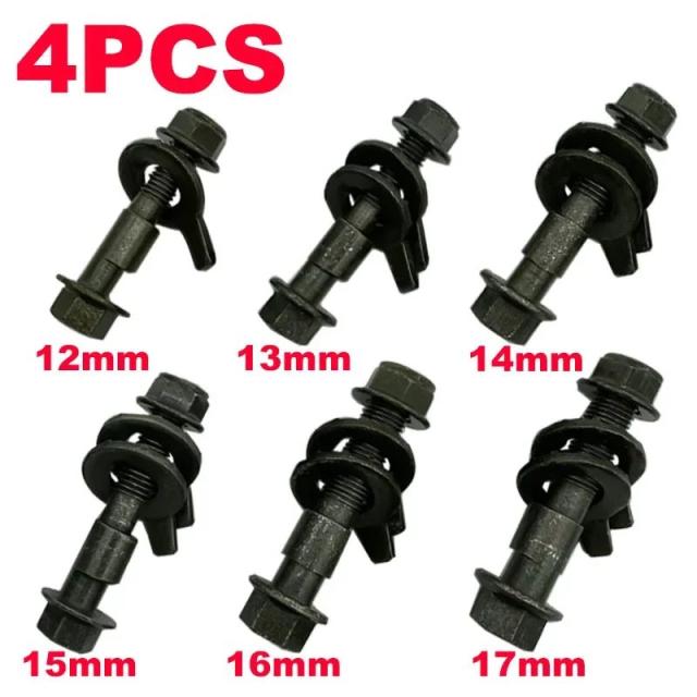 4個セット 12mm-17mm 10.9 ホイールアライメント キャンバーボルト 偏心スクリュー 車両調整 修理工具 輸入品
