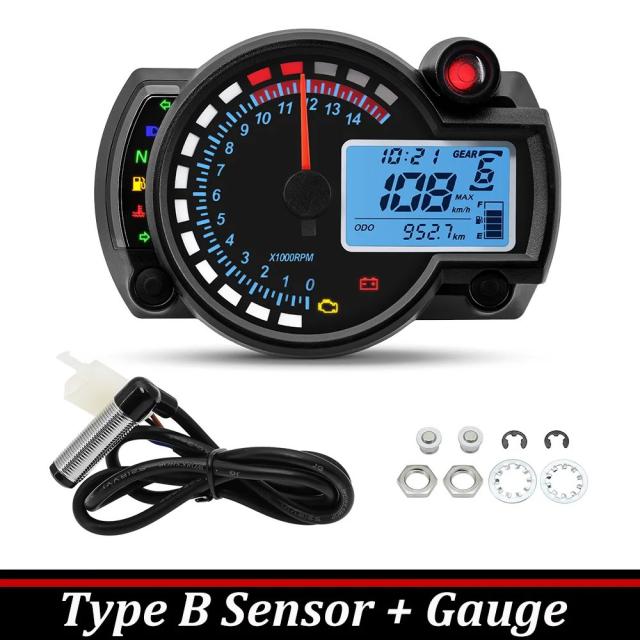 12V ユニバーサル 7色バックライト バイク用スピードメーター タコメーター RPM オドメーター パネル ダッシュボード ホンダ スズキ ヤマハ カワサキ対応 輸入品_12