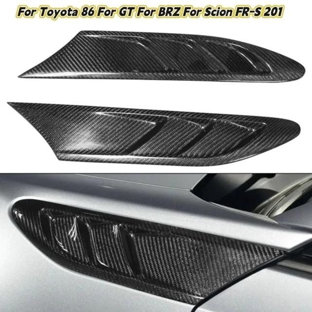 ForSubaru BRZ・Toyota 86 GT86（12-20年式）用 サイドエアアウトレット フェンダーフィン ベントトリムカバー カーボンファイバー ボディキット アクセサリー 輸入品