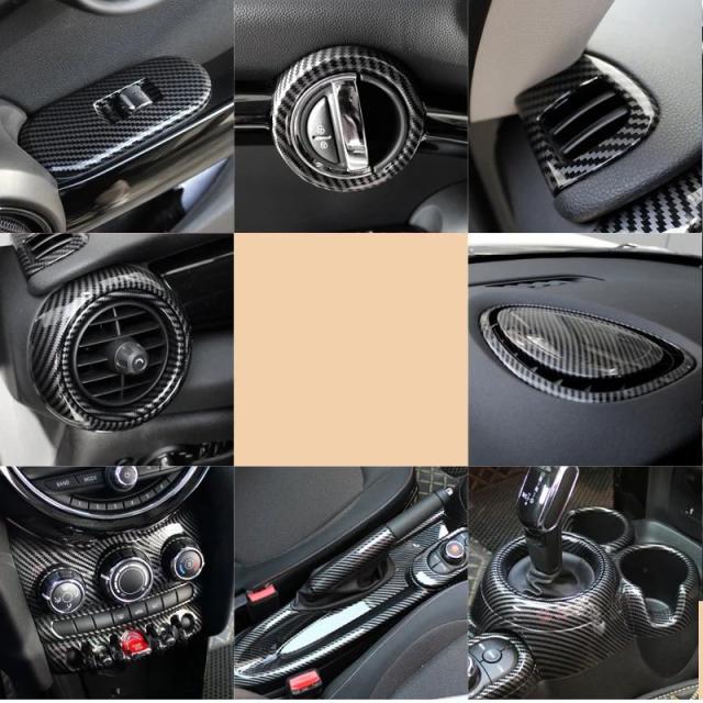 MINI COOPER F55 F56 F57 F60 専用 カーボンファイバー風 内装デコレーションステッカー タコメーターカバー 車内アクセサリー 輸入品