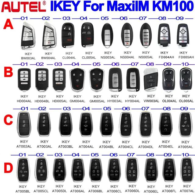 AUTEL IKEY 最新続きもの ユニバーサルリモートスマートキー BMW/ヒュンダイ/日産/クライスラー/ジェラルド・r・フォード相応う KM100 IM508足がかりプログラマ兼用 インポート品