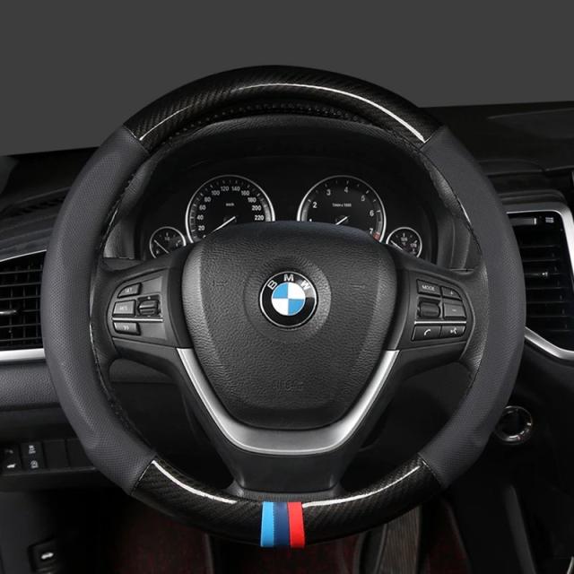 カーボンファイバーレザー 車用ステアリングホイールカバー 38cm BMW X1 X2 X3 X4 E84 F84 F39 E83 F25 G01 F97 F26 G02 F98 対応 自動車アクセサリー 輸入品_10