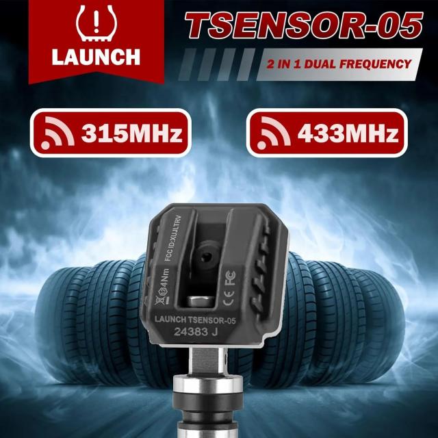 LAUNCH X431 TSENSOR-05 TPMSセンサー 315MHz/433MHz デュアル周波数 スクリューイン式 角度調整可能 メタルバルブ 純正交換センサー 輸入品_2