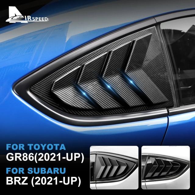トヨタ GR86 スバル BRZ 用 ABSリアウインドウシャッタールーバー 2021-モデル マットミラーカーボンファイバースタイルステッカー 輸入品