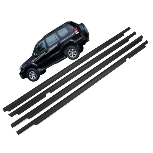 レクサスGX470 2003-2009年用 クローム/ブラック 外窓ゴム 4個セット ランドクルーザープラド120 ウェザーストリップシール 75711-60061 輸入品 12,269円