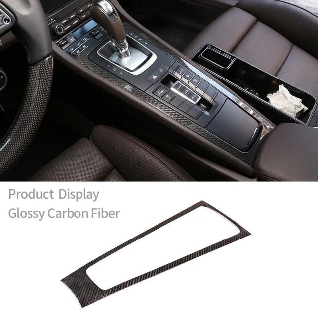 ポルシェ911 982 718 ボクスター カイマン 2012-2019 専用 リアルカーボンファイバー センターパネル ギアシフトパネル ドアパネルカバー トリム 輸入品_5