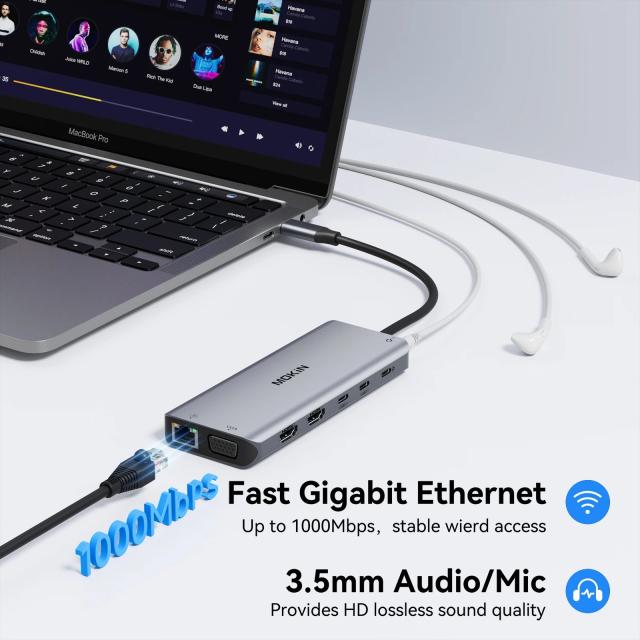 MOKiN USB C HUB 4K 60Hz Type C 変換アダプター HDMI DP VGA ギガビットイーサネット USB 3.1 PD 100W 給電 Macbook Air Pro M2 M1 PC アクセサリー 輸入品_14