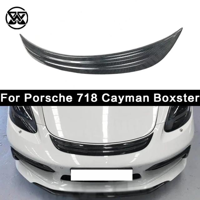 ポルシェ718 カイマン ボクスター 2016-2019 用 フロントバンパーグリルカバー ステッカー カーボンファイバー エンジンボンネットフード エアベントトリム ボディキット 輸入品