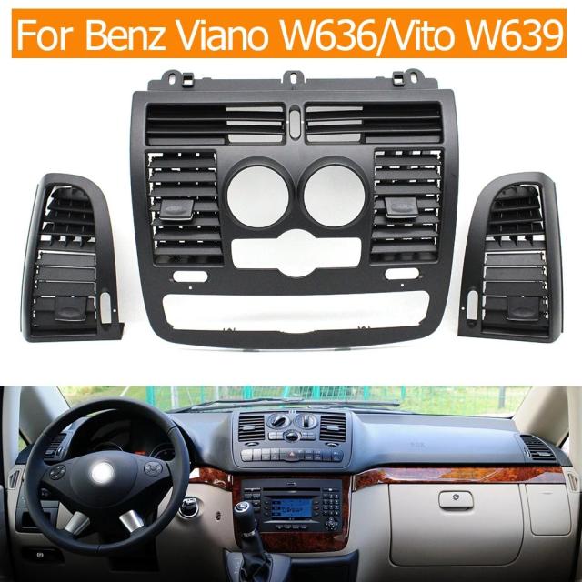 メルセデス・ベンツ ヴィート/ヴィアノ W636 W639 用 インテリア ダッシュボード エアコン ベントグリルカバー 左右セット (2004-2015年モデル) 輸入品