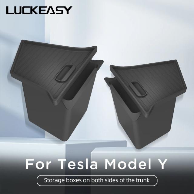 LUCKEASY Tesla Model Y用 リアトランク 収納ボックス オーガナイザー 車内インテリアアクセサリー 2022-式 輸入品