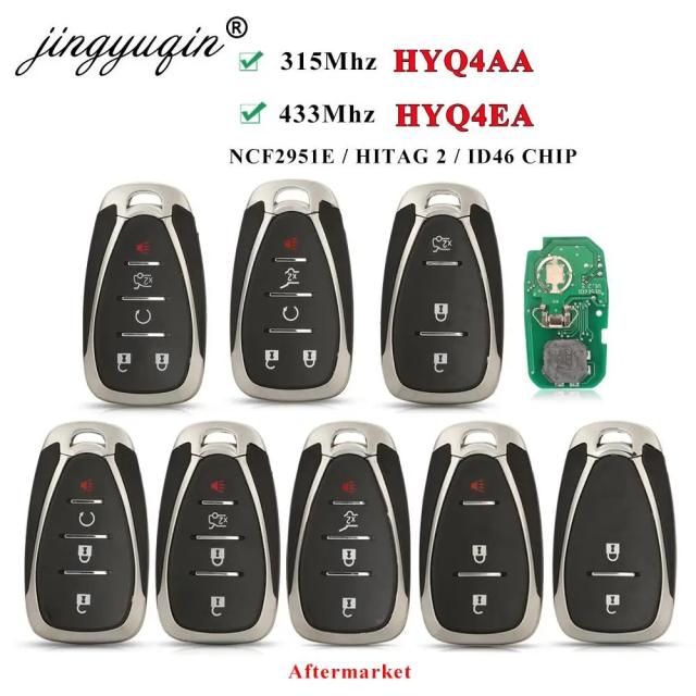 ジンユーチン 315/433MHz HYQ4AA HYQ4EA リモートキー シボレー カマロ ボルト ブレイザー トラバース カマロ クルーズ マリブ ソニック エクイノックス スパーク 対応 輸入品