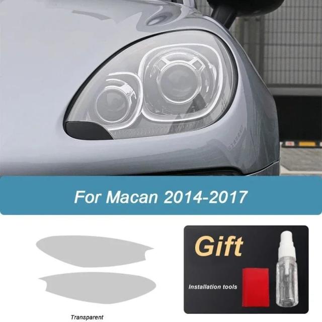ポルシェ マカン 2014-2021 用 ヘッドライト テールライト 保護フィルム フロント 耐スクラッチ ブラック 透明 TPU ステッカー PPF 輸入品