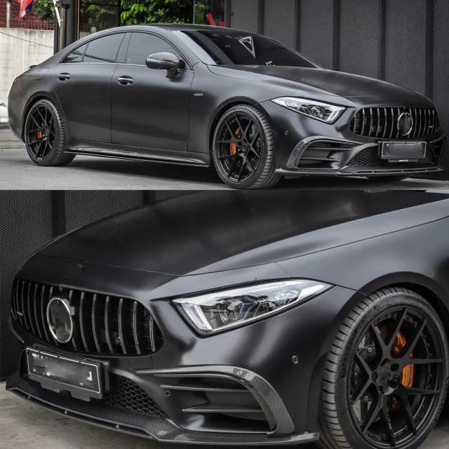 メルセデス・ベンツ C257 CLS400 CLS550 セダン 用 カーボンファイバー フロントバンパー カナード スポイラー フィン 6ピース 2018-モデル 輸入品_6